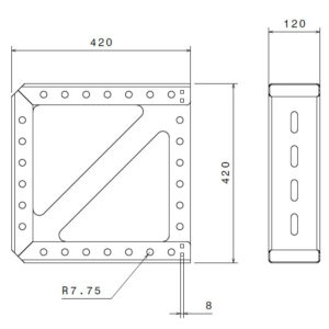 Box double pour plaque de callage 400x400 mm
