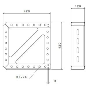 Box double pour plaque de callage 400x400 mm